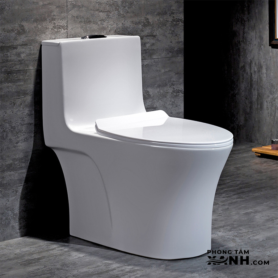 Bồn Cầu 1 Khối Men Sứ Trắng BC-978