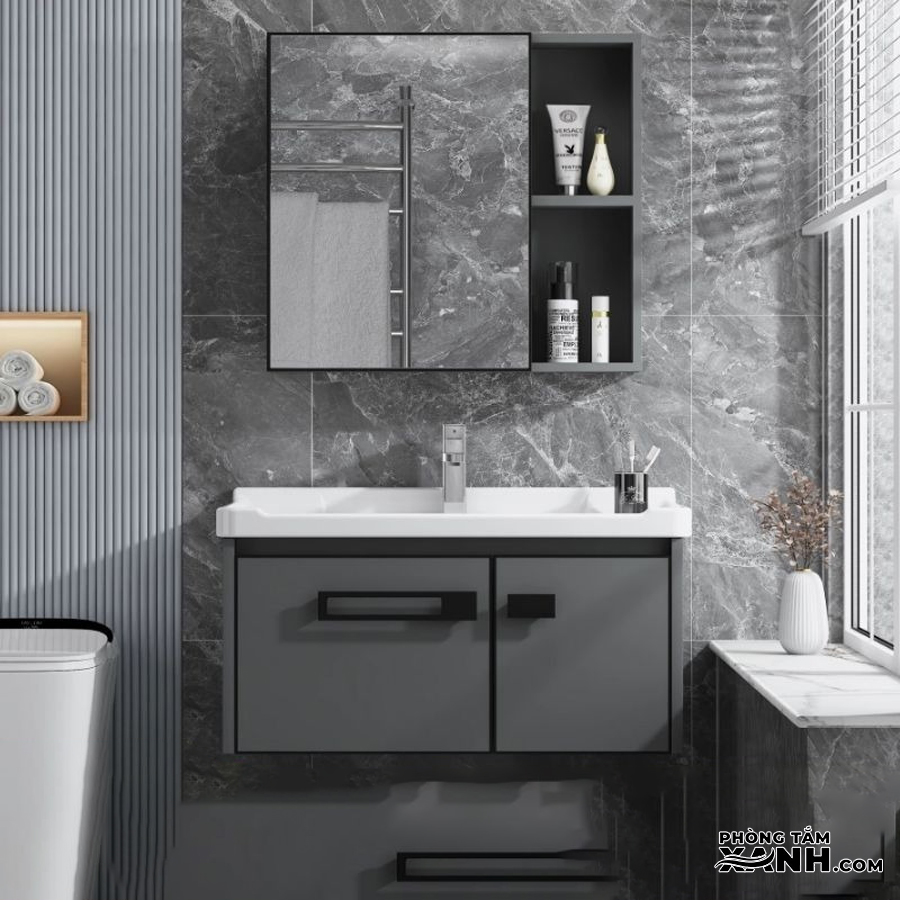 Lavabo Tủ Nhôm Xám T-7616
