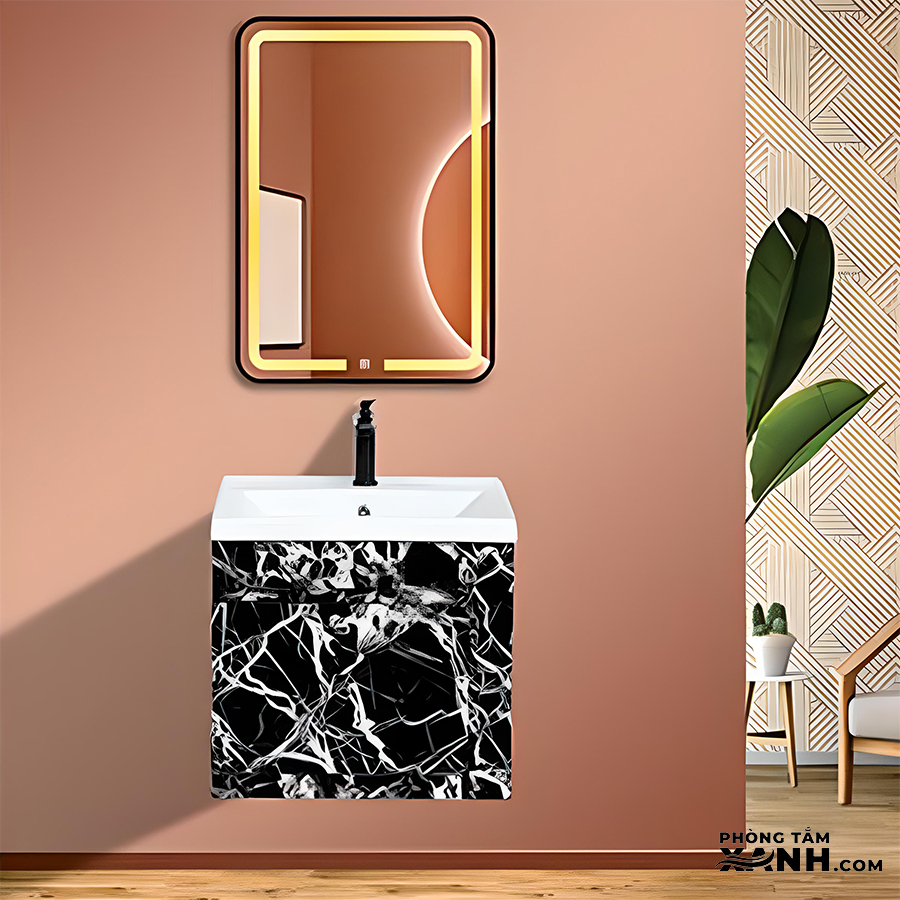 Lavabo Tủ Nhựa PVC Gương LED TN-7551Đ