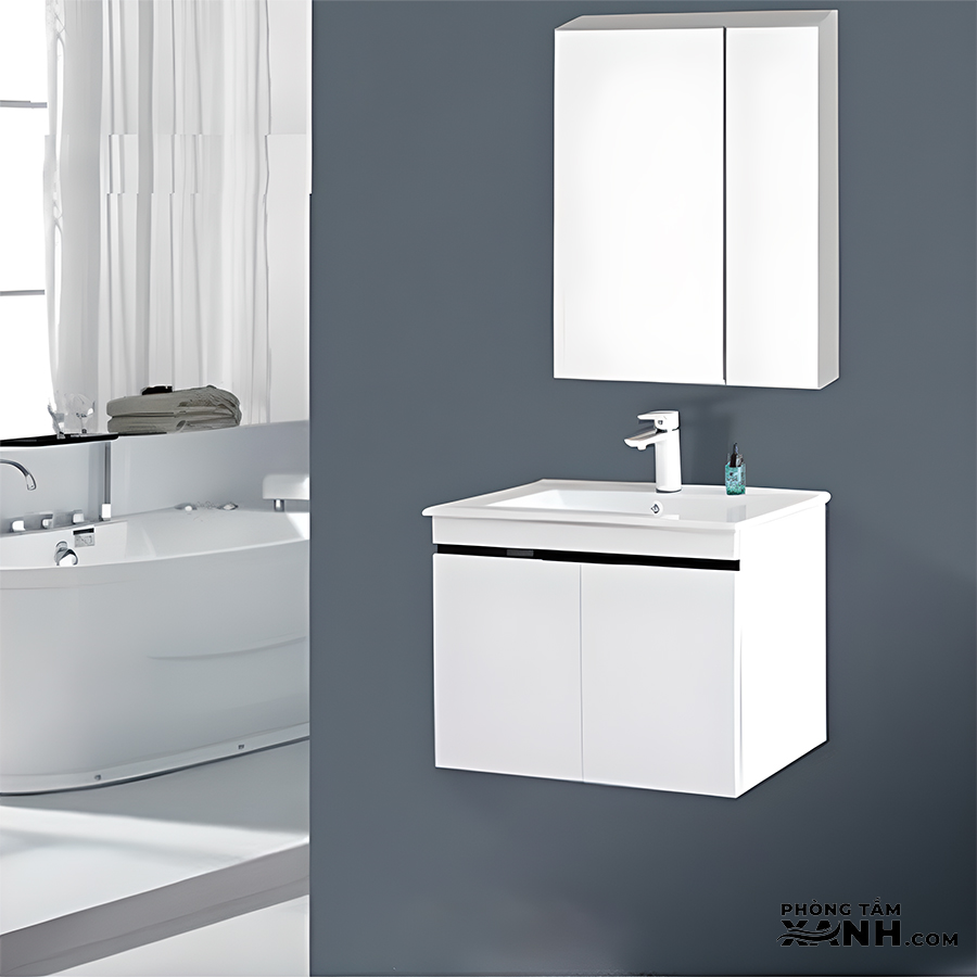 Tủ Lavabo Nhựa PVC Sơn Bóng 3K TN-7624