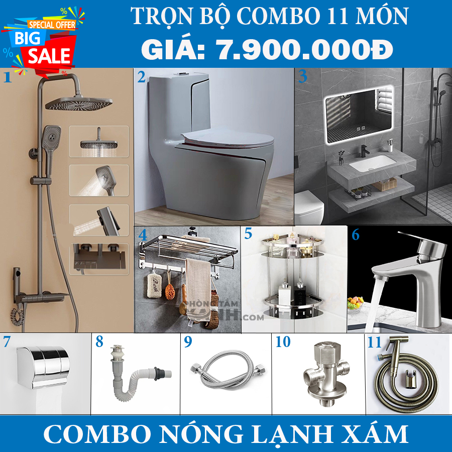 Combo Trọn Bộ 11 Món Nóng Lạnh Xám CB26