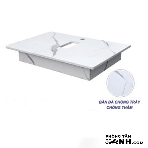 Bàn Đá Chống Trầy Đặt Lavabo Trắng BĐ06