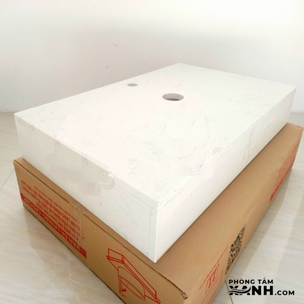 Bàn Đá Đặt Lavabo Hộp Trắng BĐ08