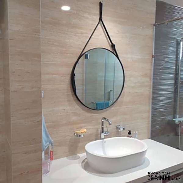 Gương Soi Tròn Dây Da Treo Cao Cấp GS-04