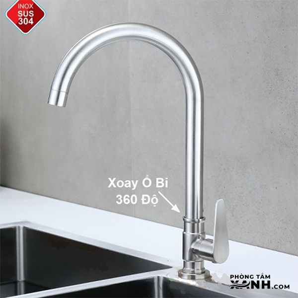 Vòi Rửa Chén Lạnh Inox 304 Bền Bỉ VC-4002