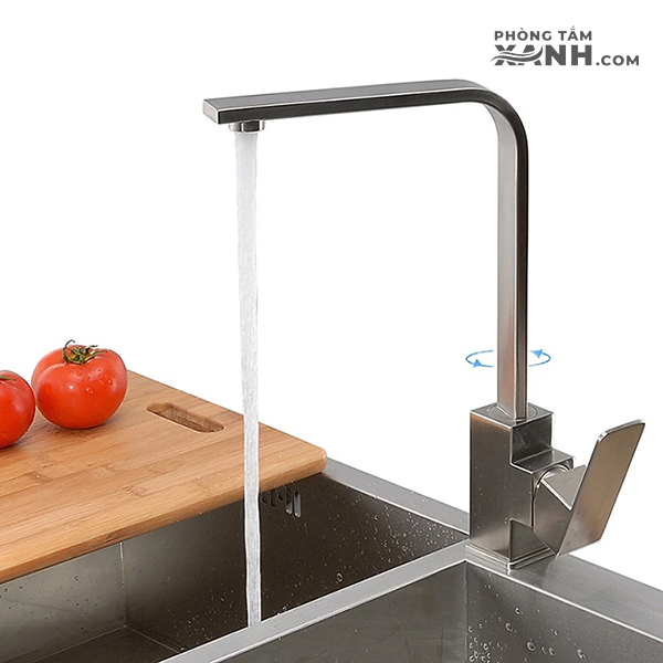 Vòi Rửa Chén Vuông Nóng Lạnh Inox 304 VC-6315T