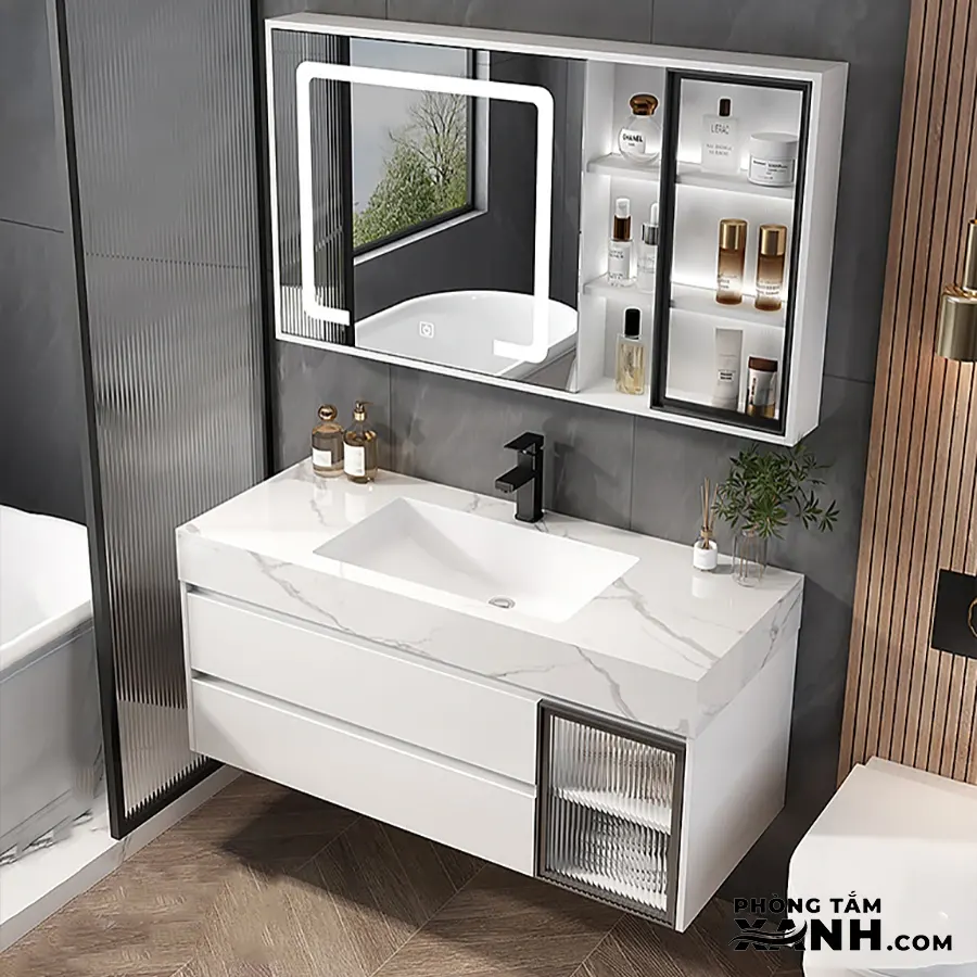 Bộ Tủ Lavabo Nhà Tắm Mặt Đá TN-2511