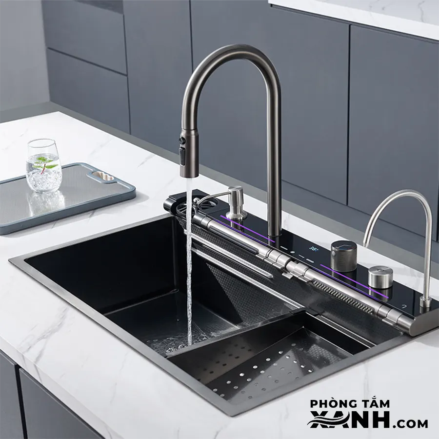 Chậu Rửa Chén 1 Hộc 7 Phím Thông Minh – CR74