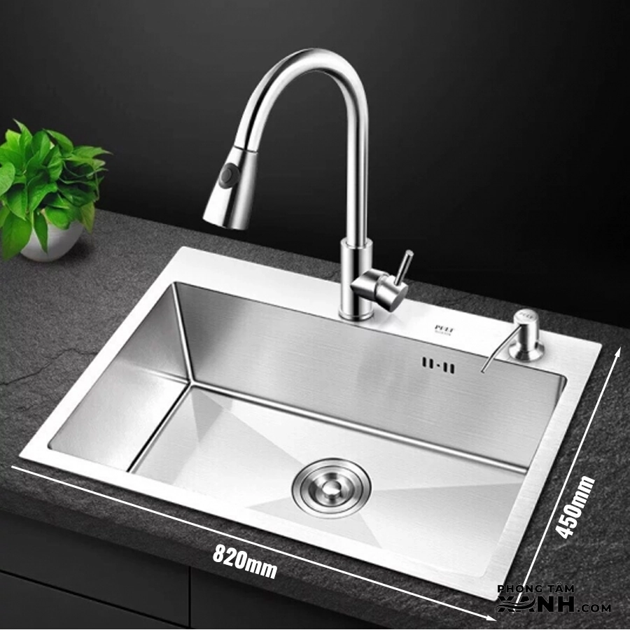 Chậu Rửa Chén 1 Hộc Inox 304 Cao Cấp | 82 x 45cm CR-C18IN