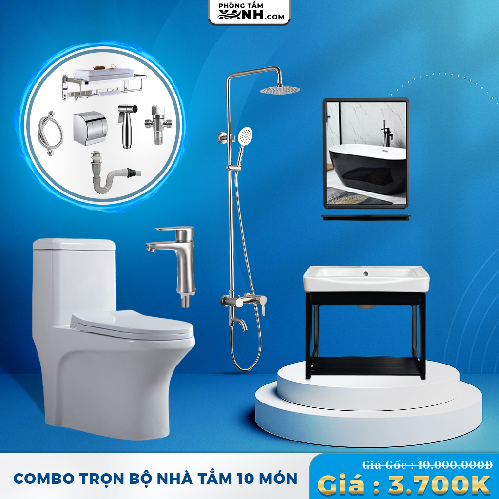 Combo Trọn Bộ 13 Món Đồng Thau Mạ Crome CB10