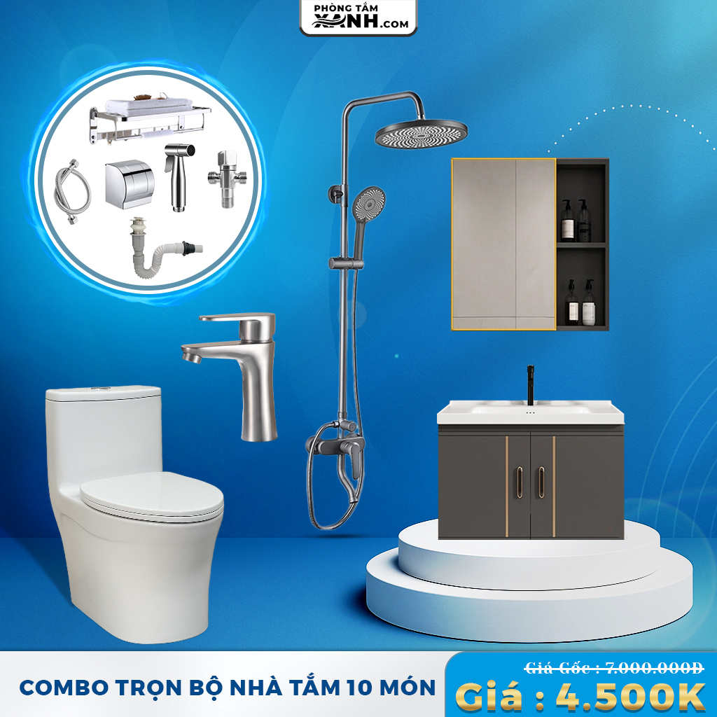 Combo Trọn Bộ Nhà Tắm 10 Món Tiết Kiệm CB58