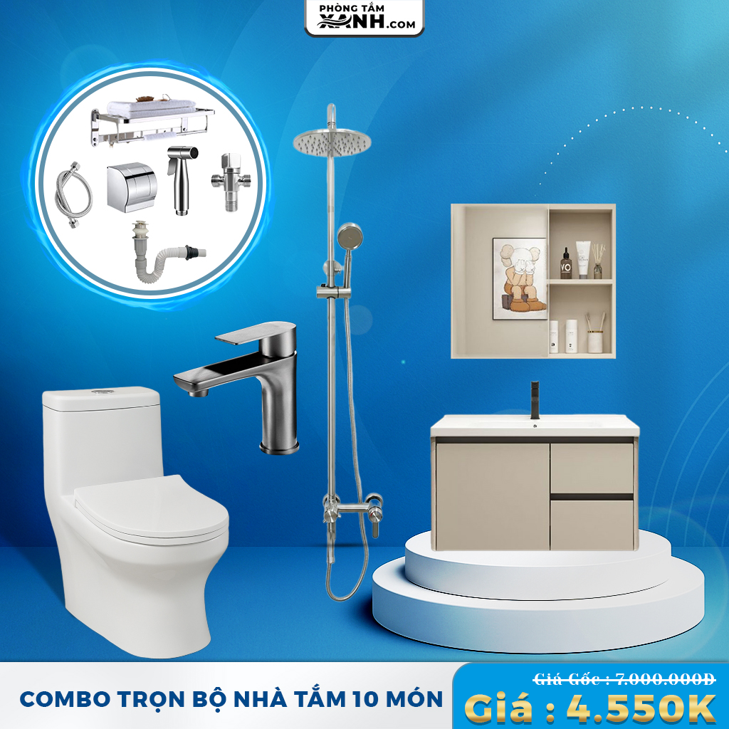Combo Trọn Bộ Nhà Tắm 10 Món Tiết Kiệm CB60